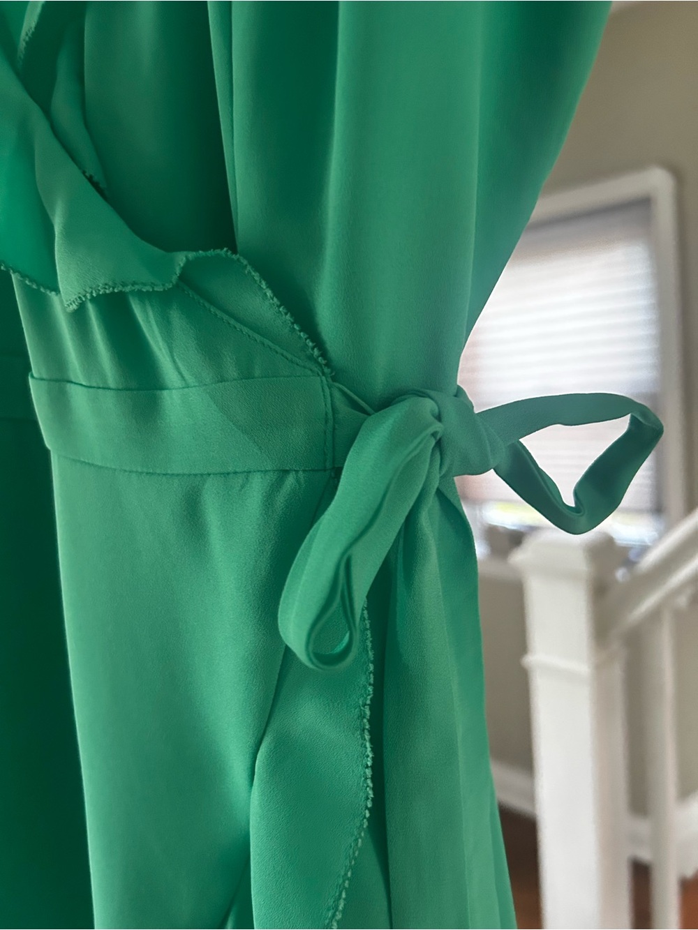 Aritzia Sunday Best Savoy Emerald Green Ruffle Wrap Dress Summer Party Wedding - Picture 7 of 10
